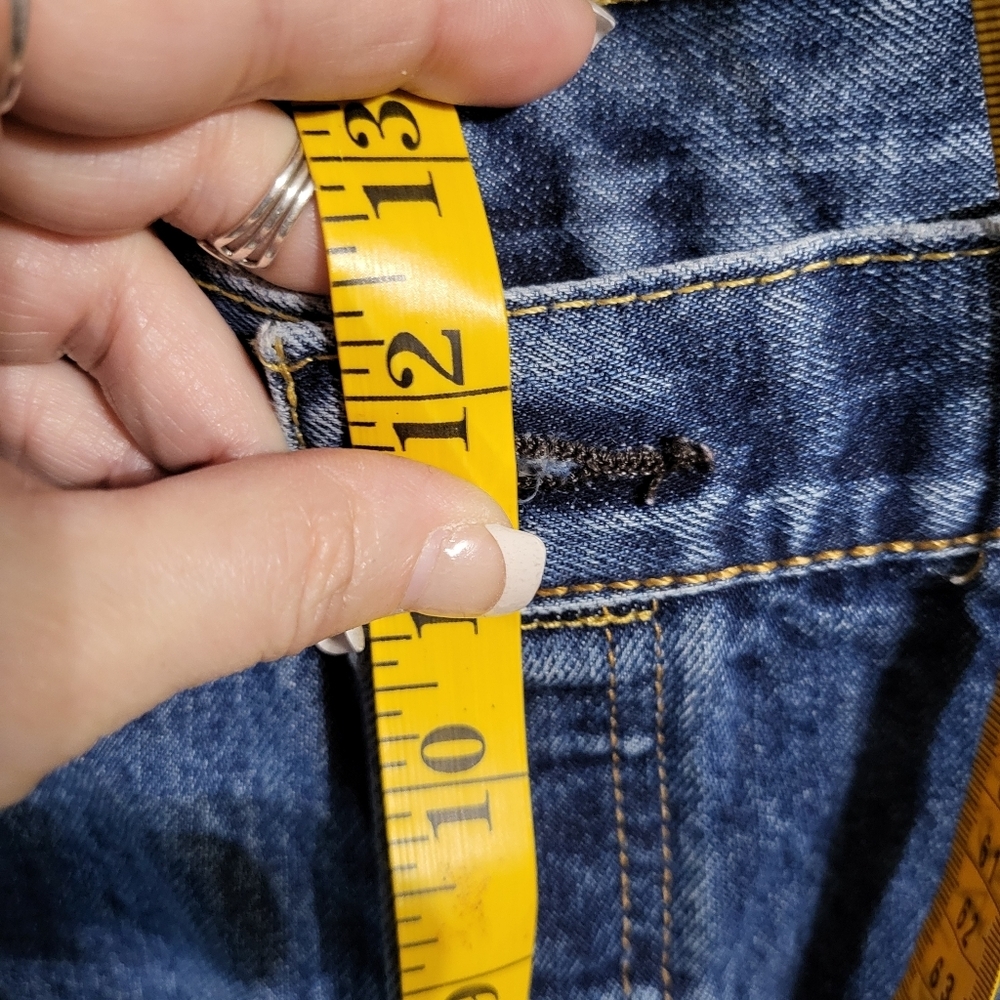 WOMANS LEVIS RAW HEM DENIM MINI SKIRT SZ 38 - Picture 6 of 7